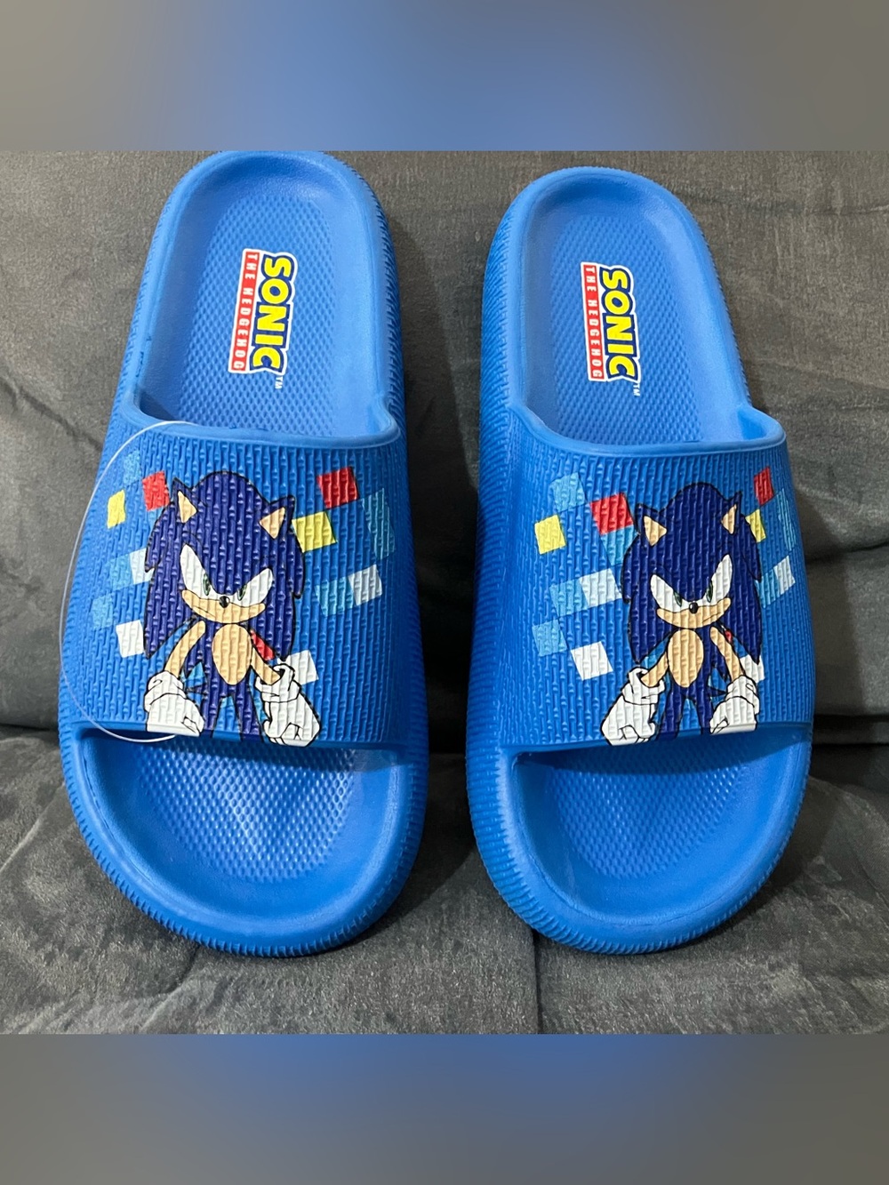 NIB Sonic the Hedgehog Boys Comfort Slide Sandals Shoes Size 2